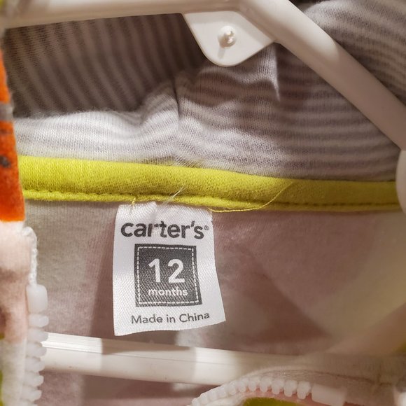 Carter’s Baby Girl Floral Zip Jacket 12M Spring Hoodie 100% Cotton - Picture 2 of 5